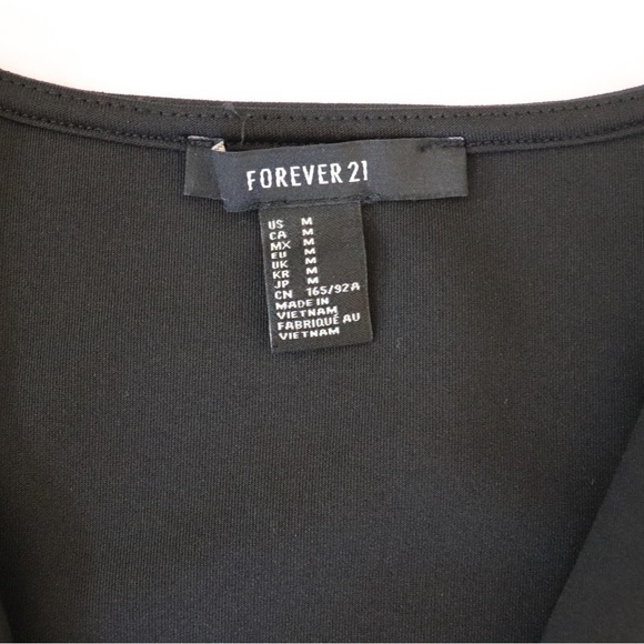 Forever 21 V-Neck Bodycon Dress Black Size M - Picture 3 of 3